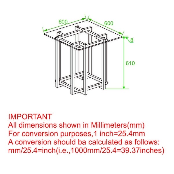 Contemporary Glass and Metal Accent Table