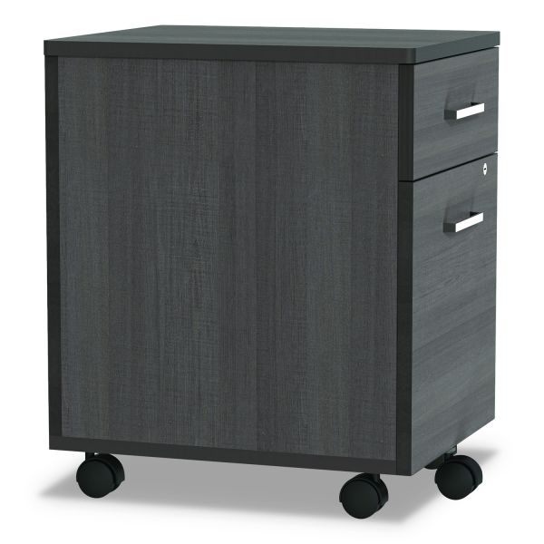 Linea Italia Trento Line Mobile Pedestal File， Left or Right， 2-Drawers: Box/File， Legal/Letter， Mocha， 16.5