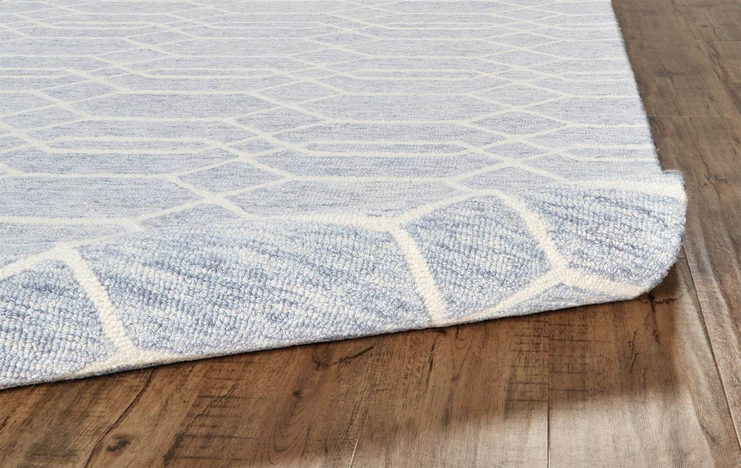 Natal Blue and Ivory Rug by BD Fine