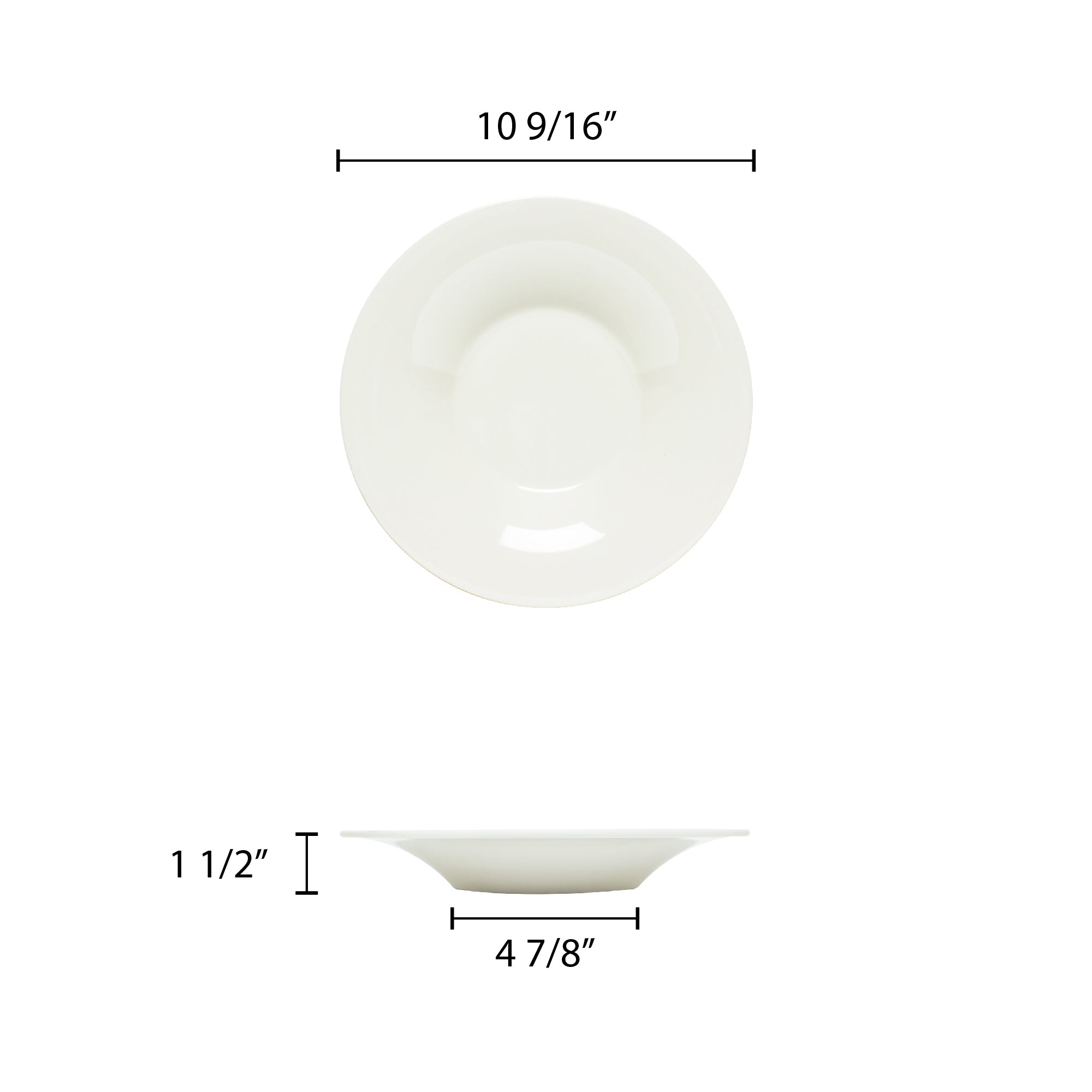 Excellante 12 oz.， 10-1/4 Pasta Bowl， Ivory， Comes in Dozen