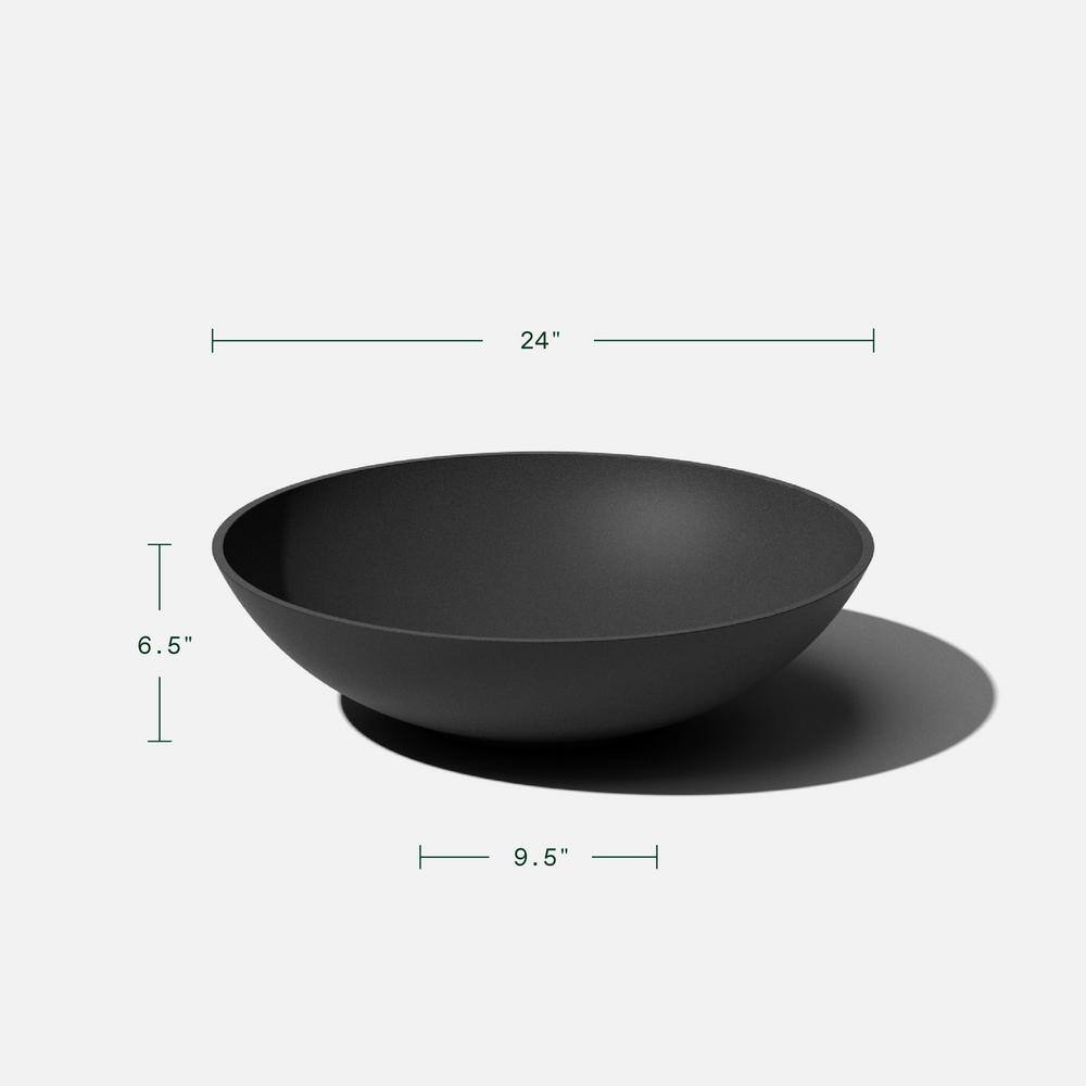 Veradek Lane Bowl 24 in. Black Plastic Round Planter (2-Pack) LBV24B-2PK