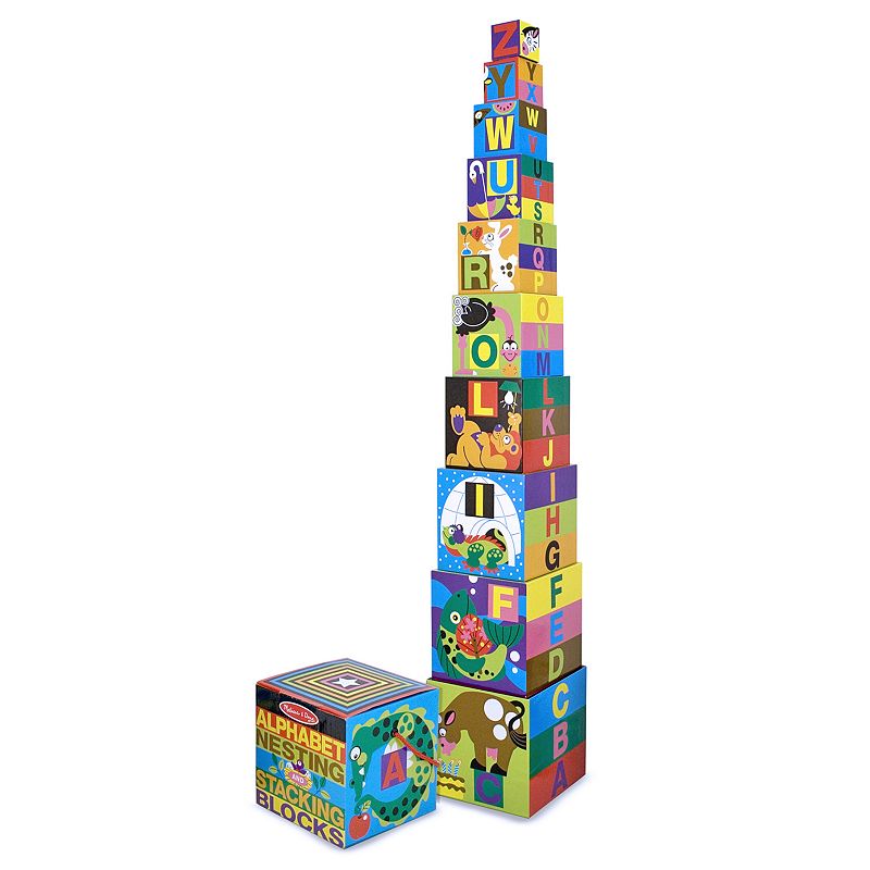 Melissa and Doug Alphabet Nesting and Stacking Cardboard Blocks