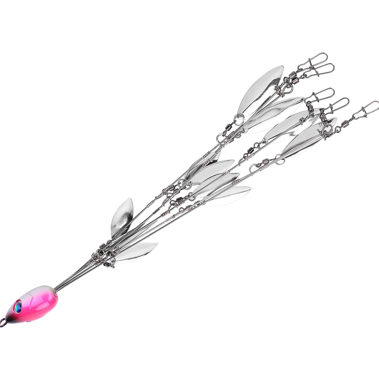 12 Bladed Umbrella Rig Fishing Multilure And Baits Rigs With Swivels Artificial Bait Kitpink