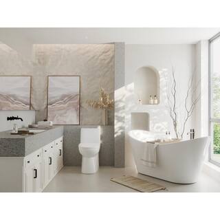 DEERVALLEY Ursa Comfortable Height 12 in. Rough in Size 1-Piece 0.81.28 GPF Dual Flush Elongated Toilet in White Seat Included DV-1F52677