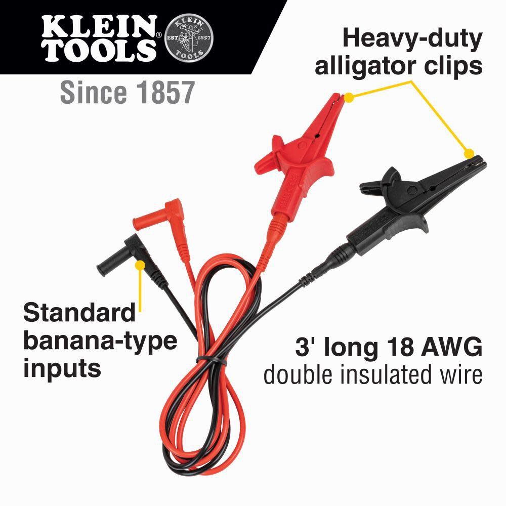 Klein Tools Alligator Clip Test Leads 3 Foot 69381 from Klein Tools