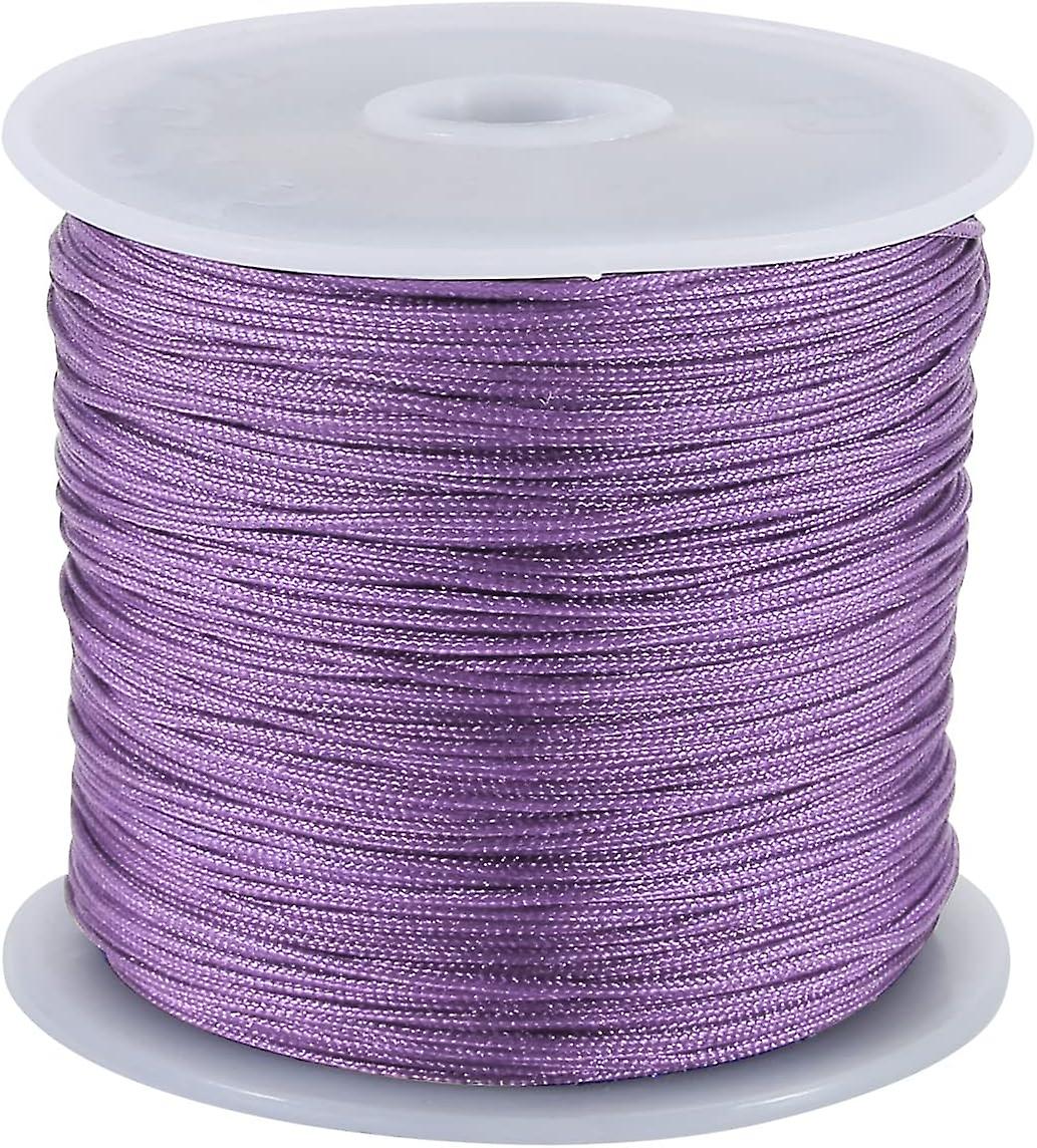 0.8mm Nylon Cord， Thread Chinese Knot Macrame Rattail Bracelet Braided String (light Purple)