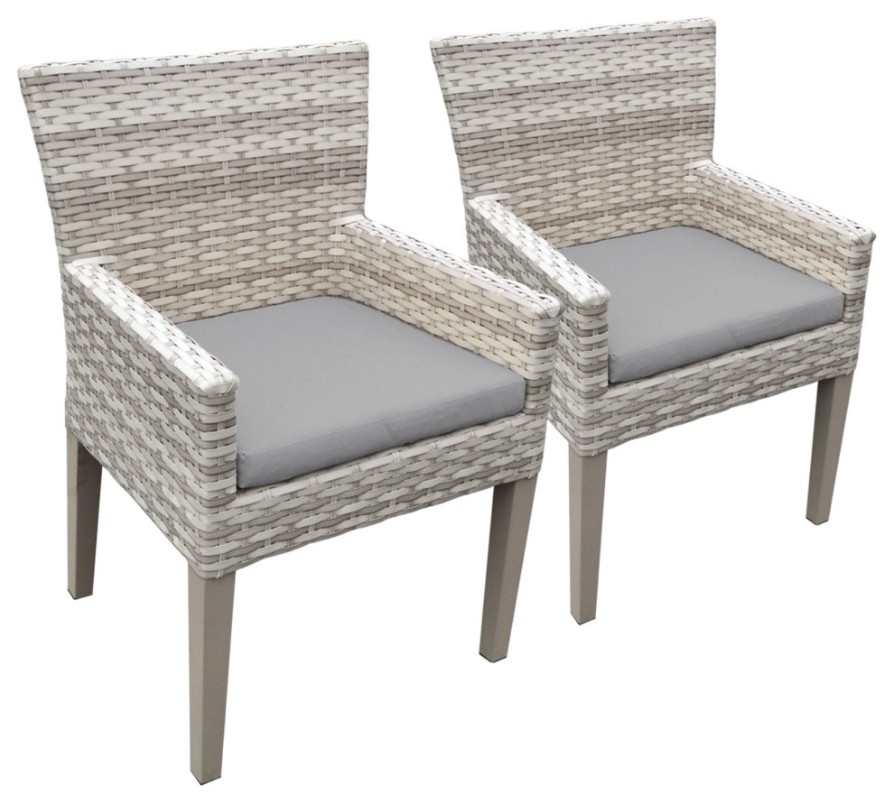 2 Fairmont Dining Chairs With Arms   Tropical   Outdoor Dining Chairs   by Design Furnishings  Houzz