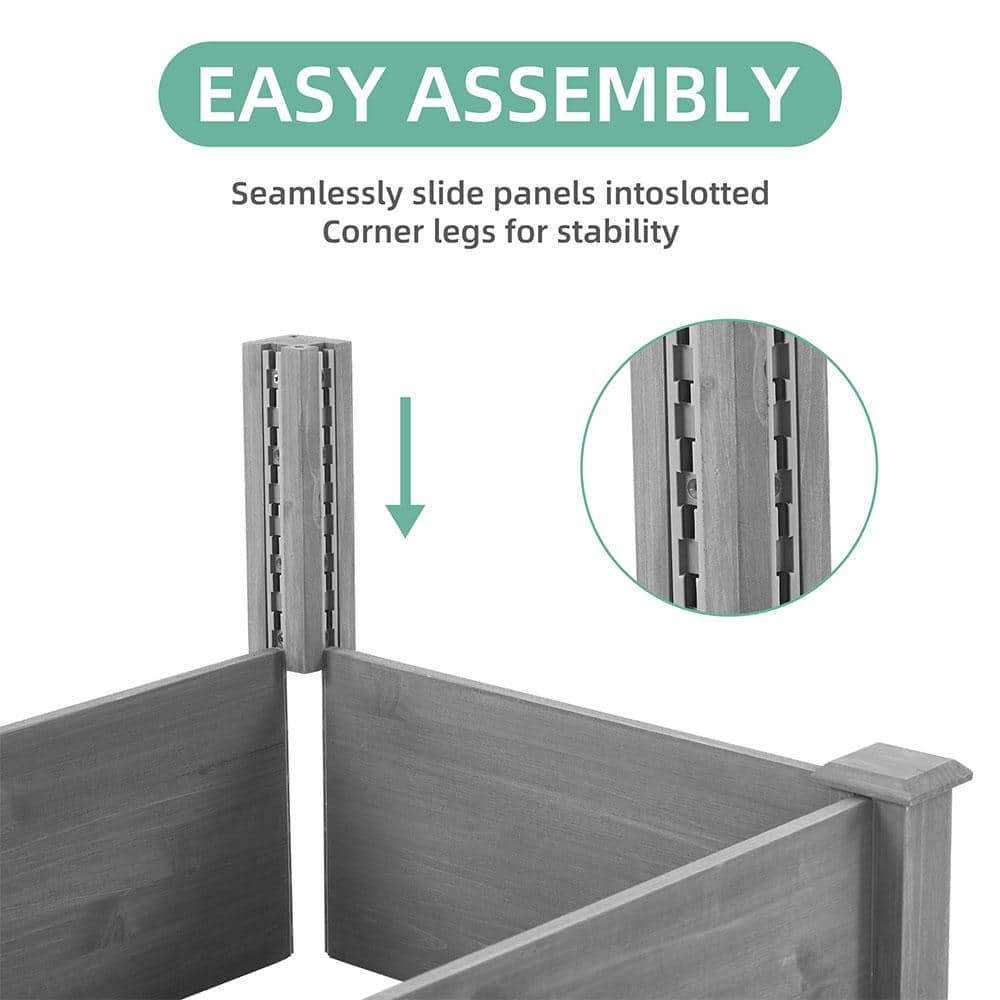 BTMWAY 96 in. L x 28 in. W x 10 in. H Cedar Wood Outdoor Large Long Raised Garden Bed Kit， Planter Box， Tool-Free Assembly CXXLG-GI81261D469-Gardenbed01