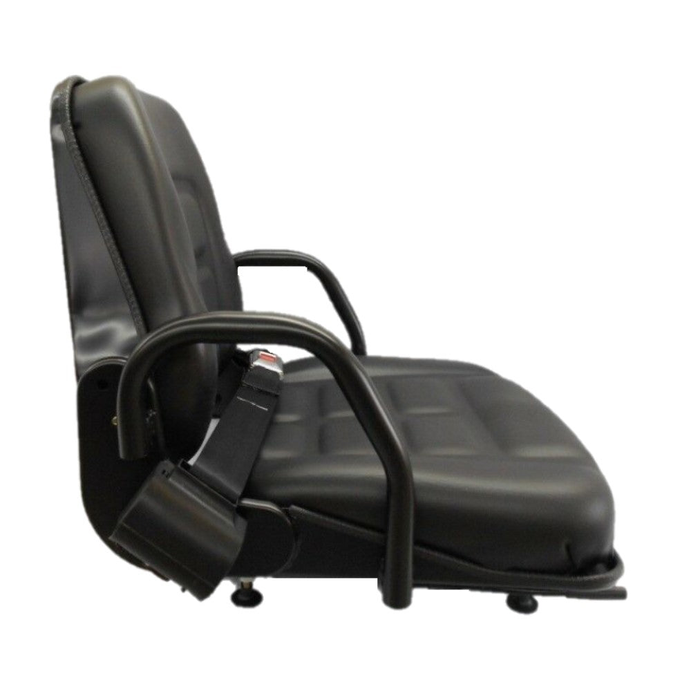 Black Vinyl Seat with Fold-Down Back Cushion 355202BK Fits ZTRs Forklifts and More