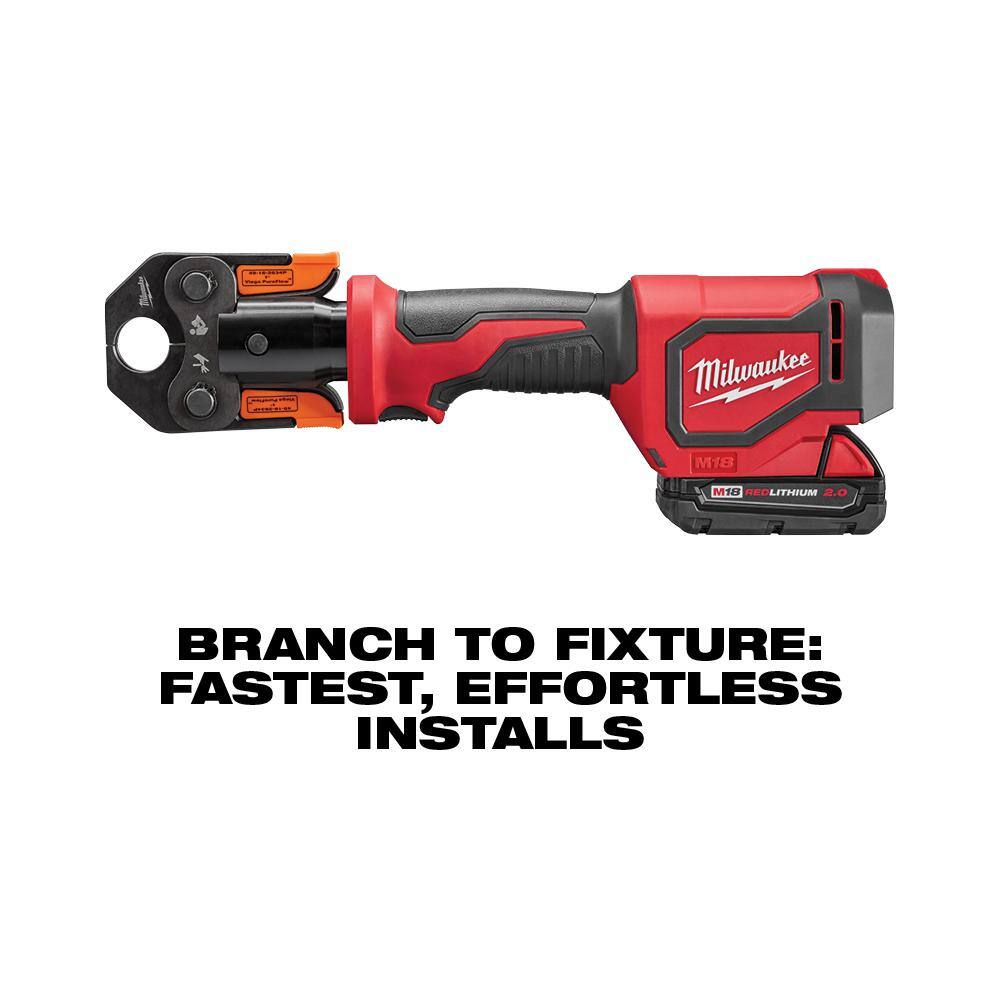 MW M18 18- volt Lithium-Ion Cordless Short Throw PEX Press Tool Kit with M12 PVC Shear Kit 2674-22P-2470-21