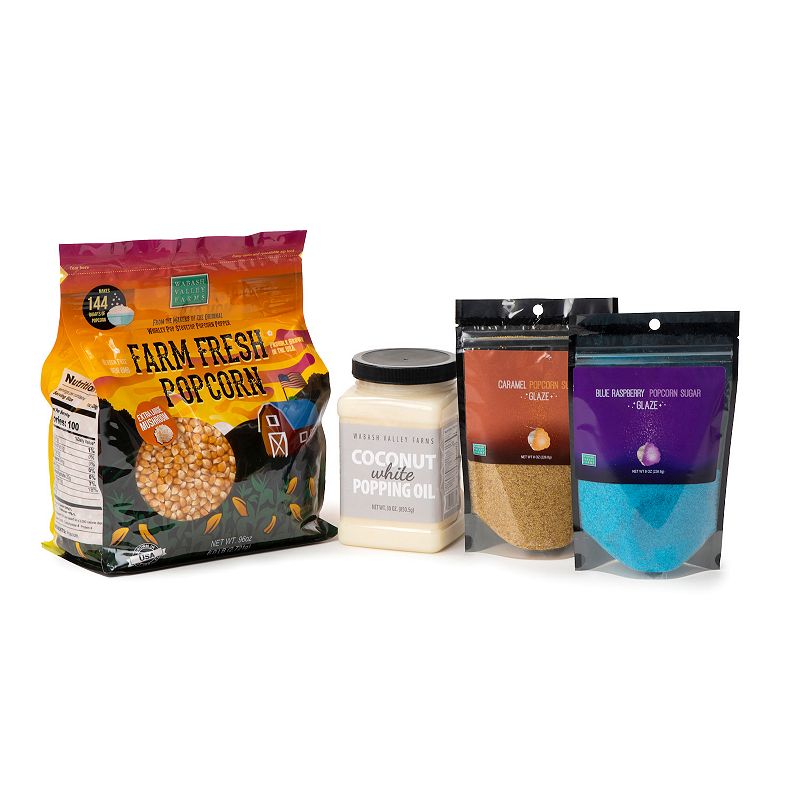 Wabash Valley Farms Jumbo Sweet Carmel and Blue Raspberry Popcorn Set