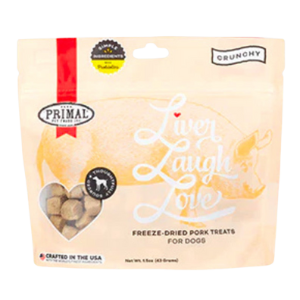 Primal Liver Laugh Love Pork Freeze-Dried Dog Treats 1.5 oz