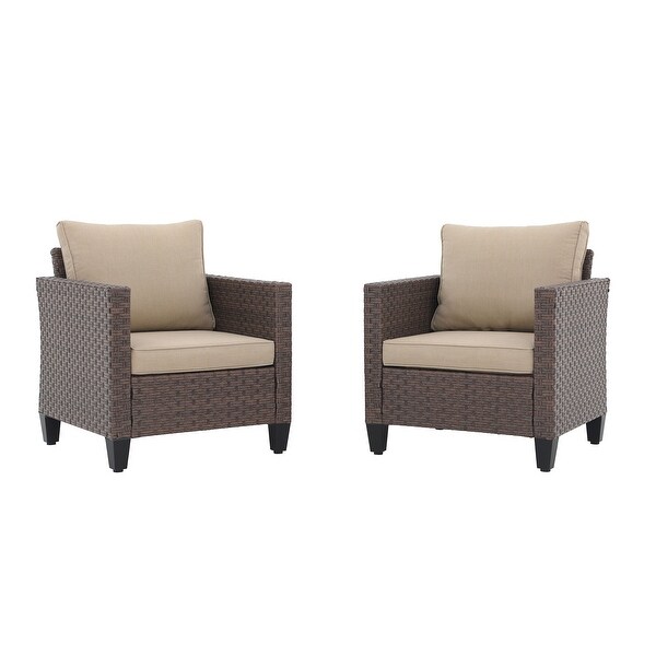 Patio 2 Pieces Wicker Single Chairs with Cushions