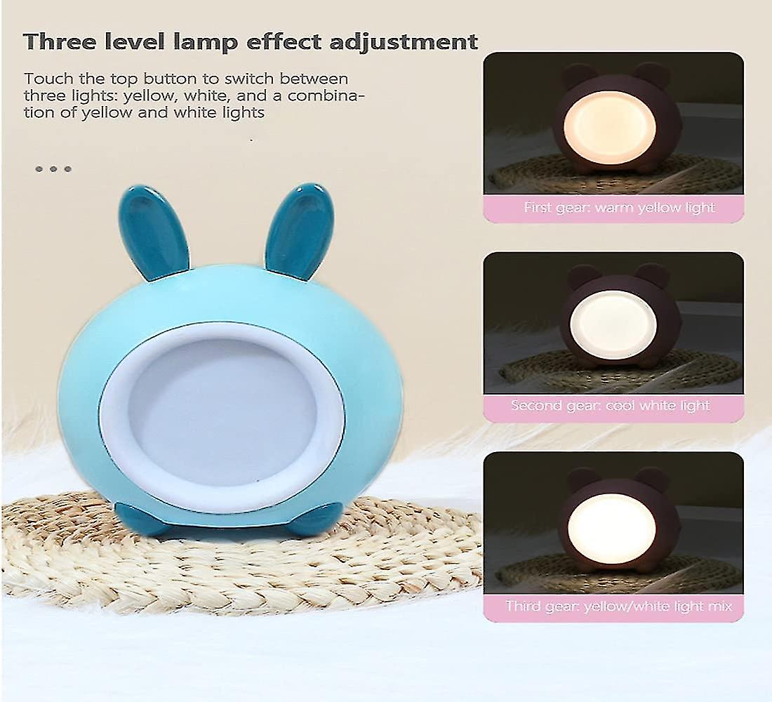 Cute Bunny Kids Night Light， Led Touch Night Lamp With Usb Rechargeable For Bedroom