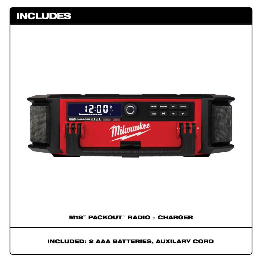 Milwaukee M18 Lithium-Ion Cordless PACKOUT Radio/Speaker with Built-In Charger 2950-20