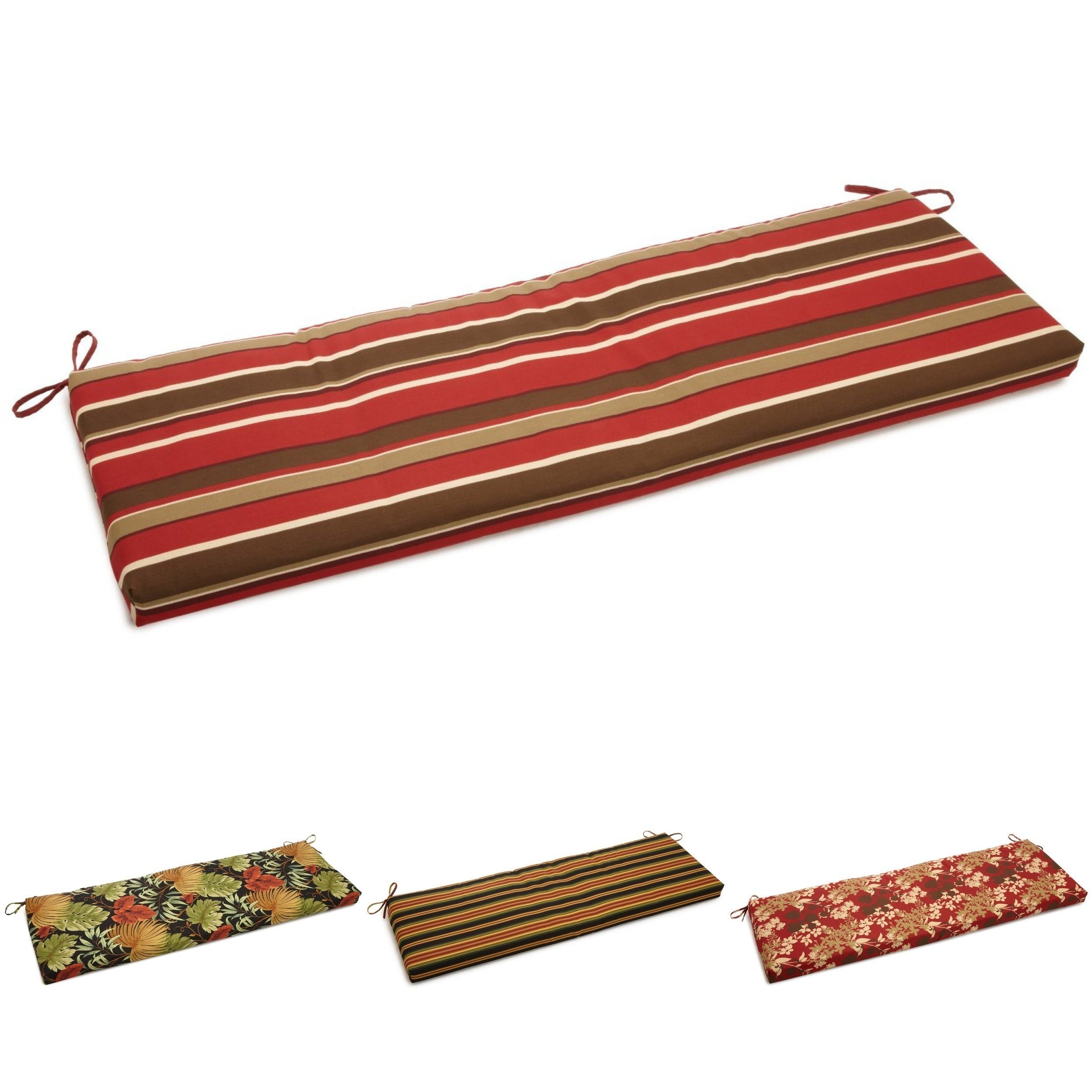 Blazing Needles  60-inch Designer Outdoor Bench Cushion Montflueri Sangria