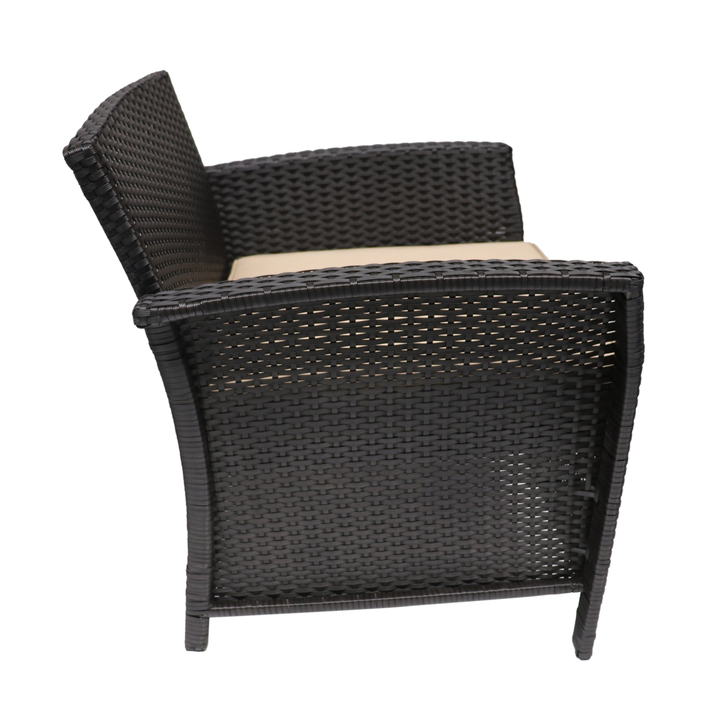 Mason Outdoor 4-Seater Wicker Chat Set with Fire Pit