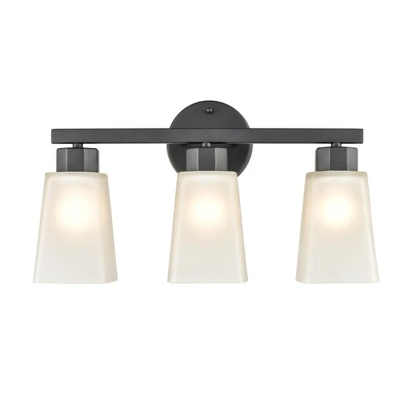 Millennium Lighting Coley 2 or 3 Light Vanity Fixture in Brushed Nickel or Matte Black with Frosted Glass Shades