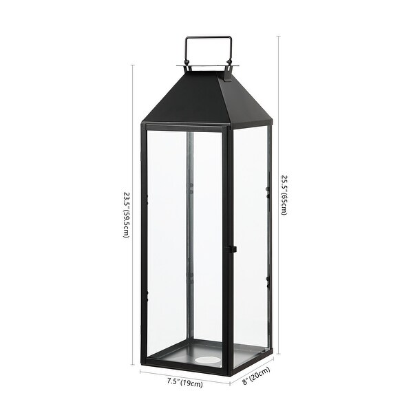 SAFAVIEH Ruane 25-inch Outdoor Lantern - 8 in. W x 8 in. D x 26 in. H Shopping - The Best Deals on Outdoor Wall Lanterns | 41005084