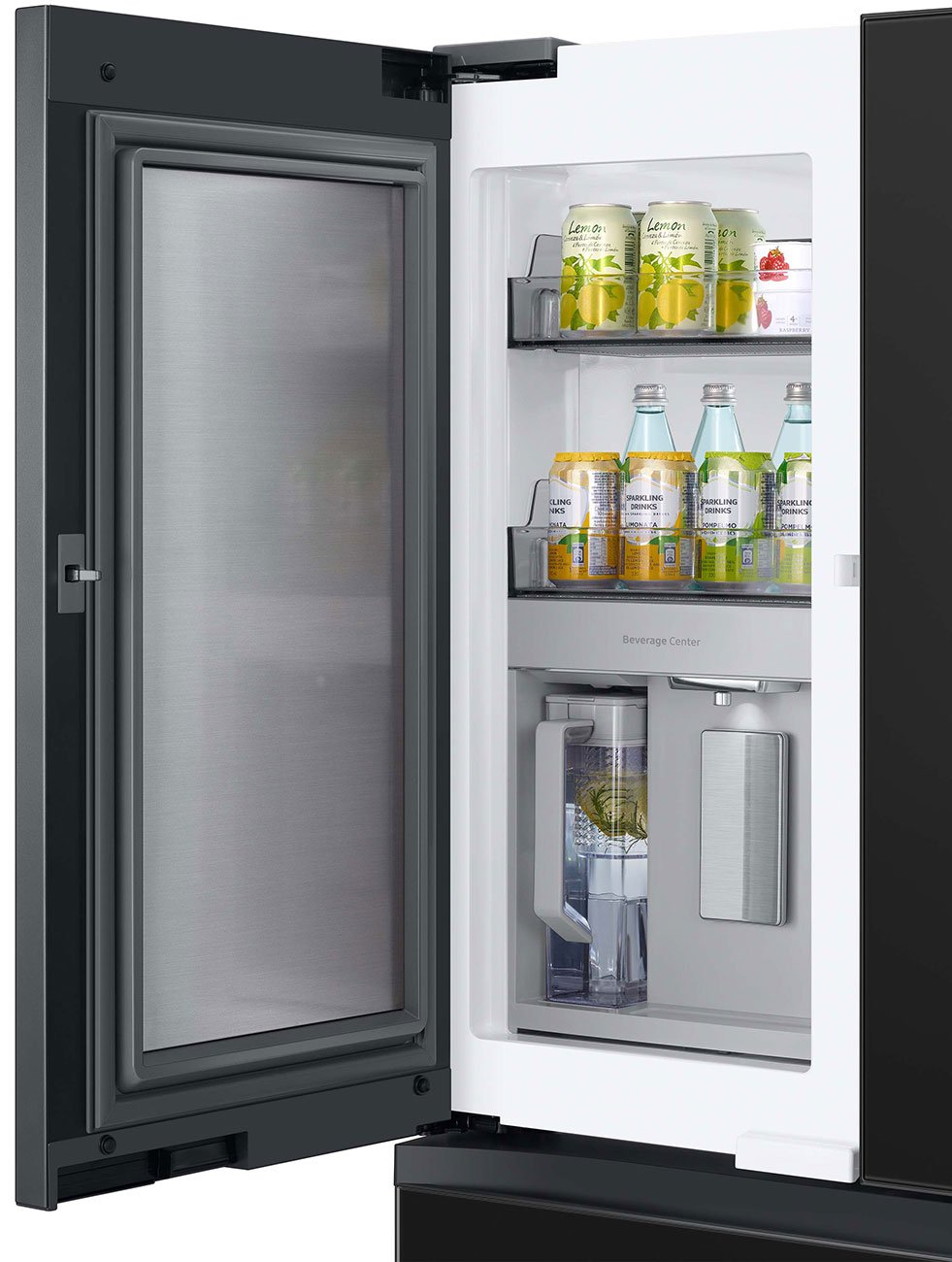  23 Cu. Ft. BESPOKE Counter Depth 4-Door French Door Refrigerator - Custom Panel-Ready With Charcoal Glass Family Hub Panel