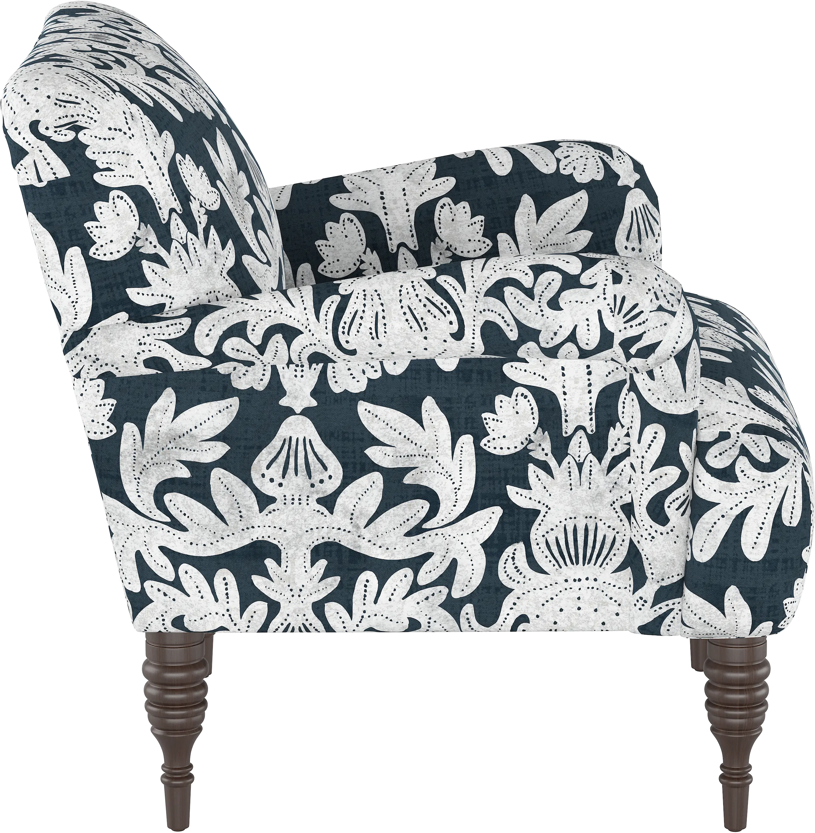 Cherrie Navy Floral Accent Chair - Skyline Furniture