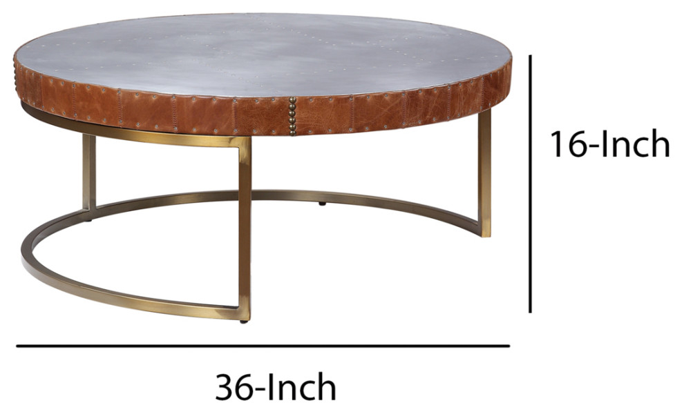 Round Metal Coffee Table With Airy Design Base Large Multicolor  Saltoro   Contemporary   Coffee Tables   by Dot  ampBo  Houzz