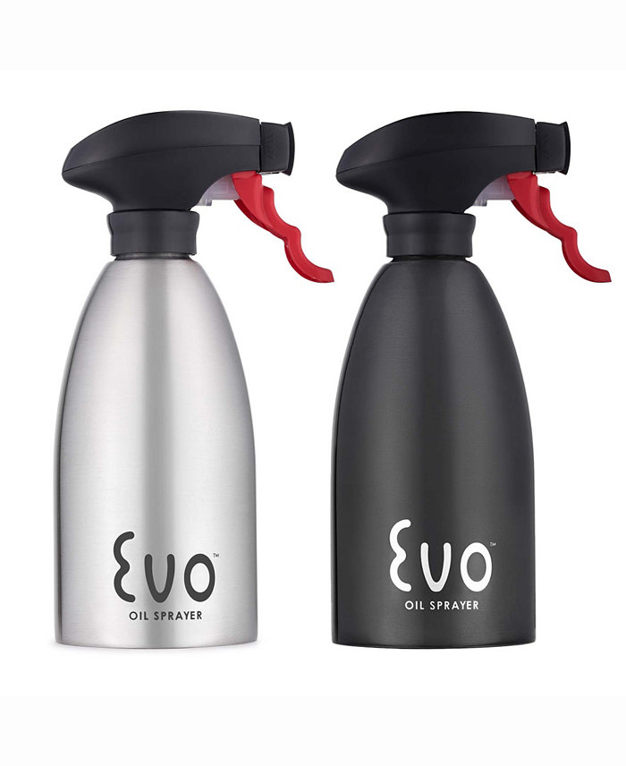 Evo 18 8 Stainless Steel Holds 16-Ounces Oil Sprayers Non-Aerosol For Cooking Oil and Vinegar Set of 2