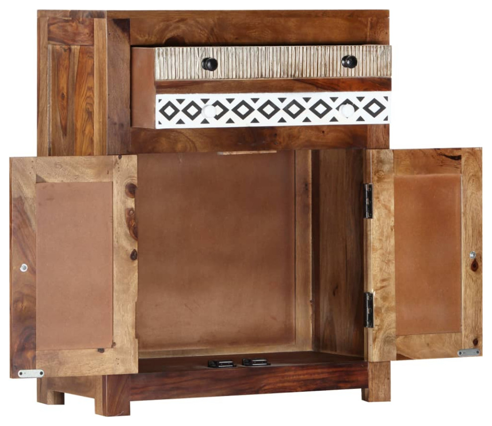 vidaXL Cabinet Storage Console Table for Living Room Bedroom Solid Wood Sheesham   Rustic   Accent Chests And Cabinets   by VirVentures  Houzz