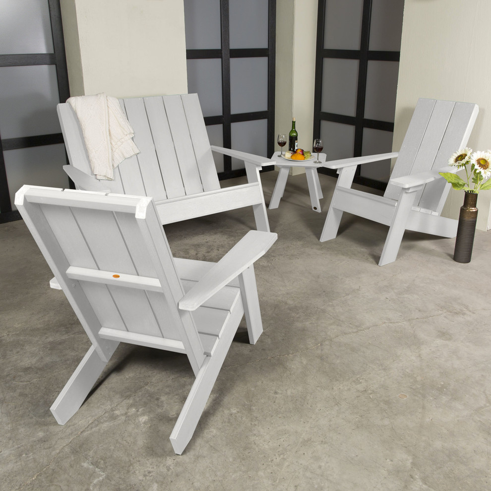 Italica Modern 4 Piece Adirondack Outdoor Set   Beach Style   Outdoor Lounge Sets   by highwood  Houzz