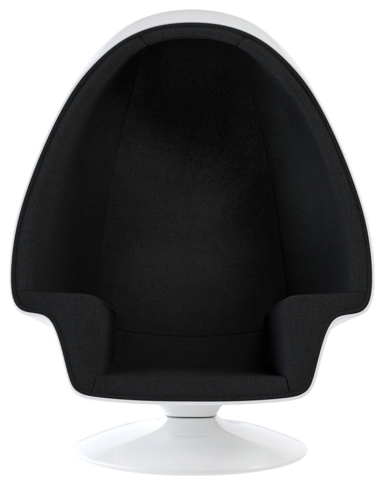 Alpha Egg Chair and Ottoman  Black   Midcentury   Armchairs And Accent Chairs   by World Modern Design  Houzz