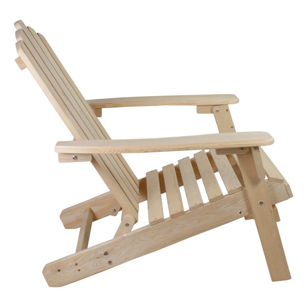 Natural Brown Classic Folding Wooden Adirondack Chair