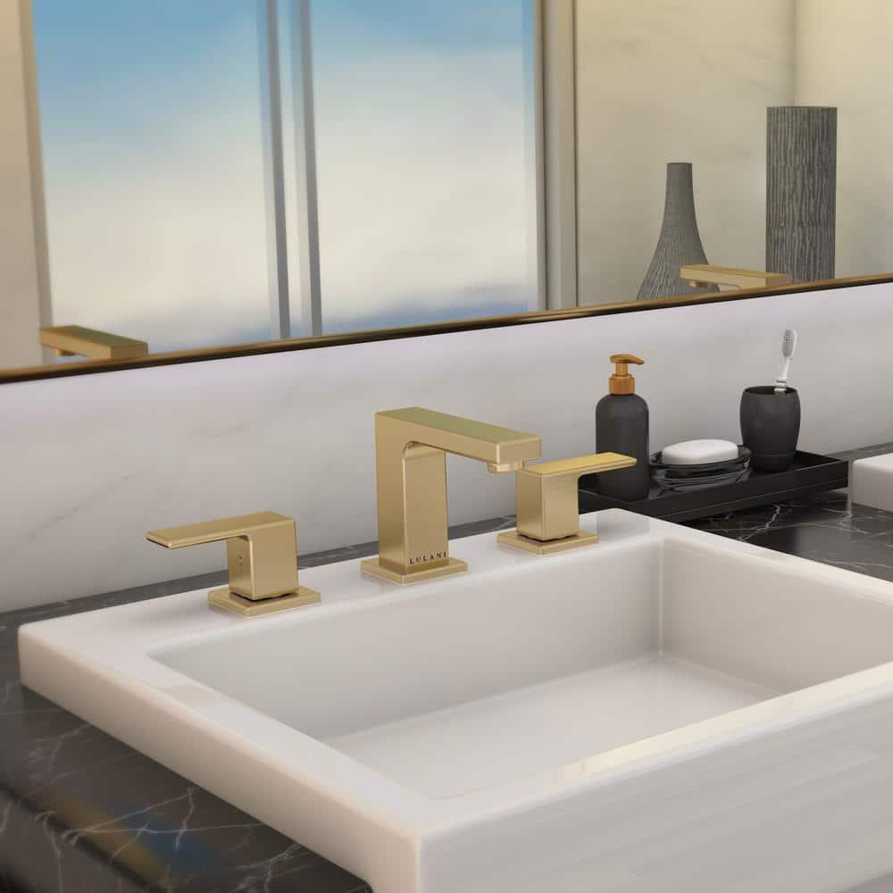 Lulani Capri 8 in Widespread 2Handle Bathroom Faucet in Champagne Gold