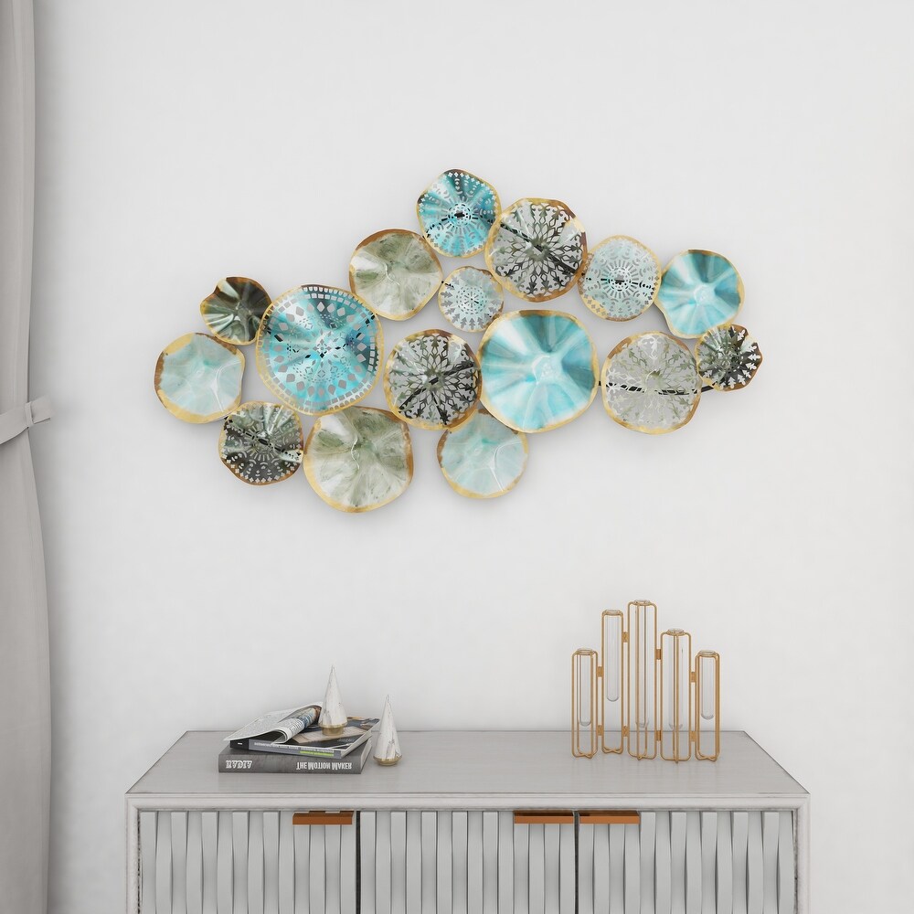 Multi Colored Metal 3D Overlapping Discs Plate Wall Decor