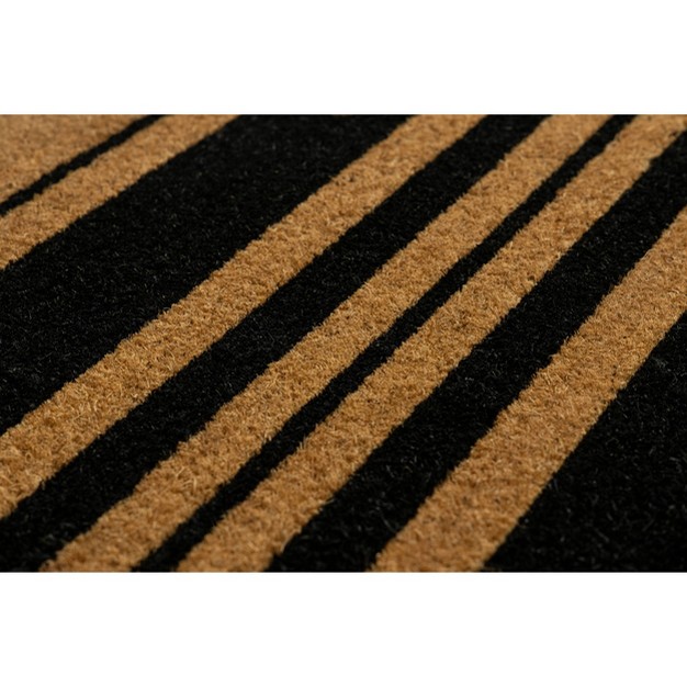 Bold Stripes Indoor outdoor Doormat Black natural Entryways