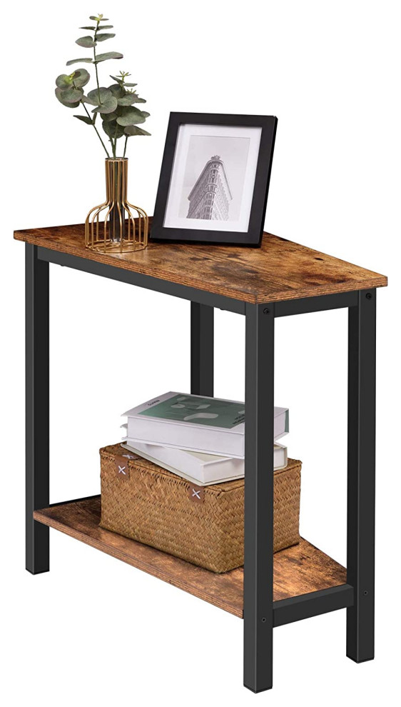 Modern Wedge End Table with Extra Bottom Shelf for Small Space   Transitional   Side Tables And End Tables   by Imtinanz  LLC  Houzz