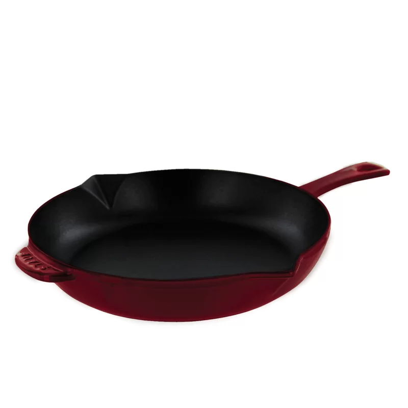 Staub 1223087 Cast Iron 12-inch Fry Pan - Grenadine， Made in France