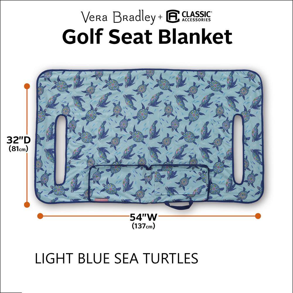 Classic Accessories Vera Bradley by Classic Accessories Water-Resistant Golf Seat Blanket 54 in. x 32 in. Just Turtles 40-075-013501-PL