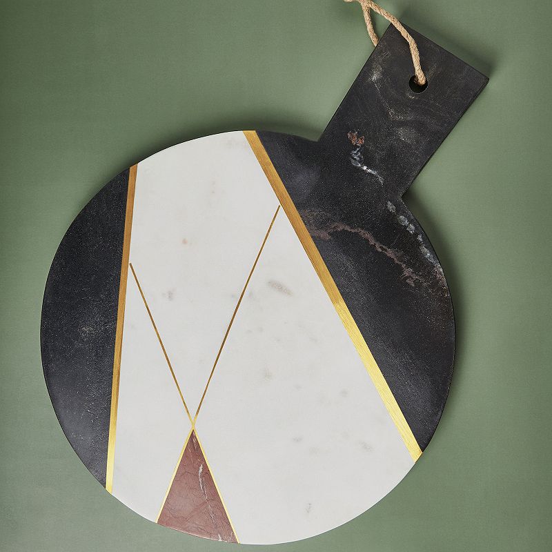 GAURI KOHLI Sardinia Marble and Gold Cheese Board - Large