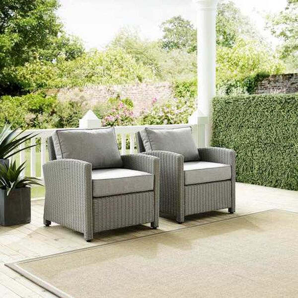 Bradenton Outdoor Wicker Armchair Set ， Set of Two