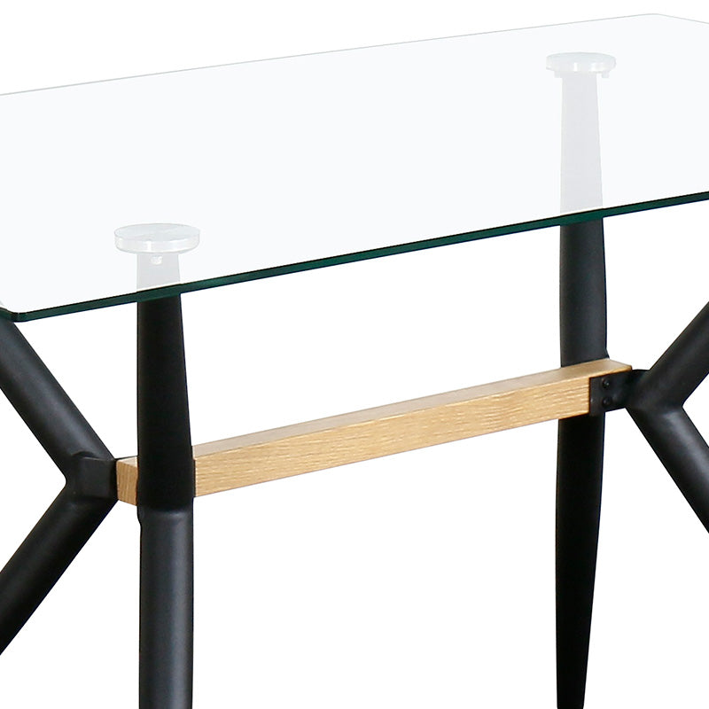 DELSA Dining Table 140cm - Tempered Glass