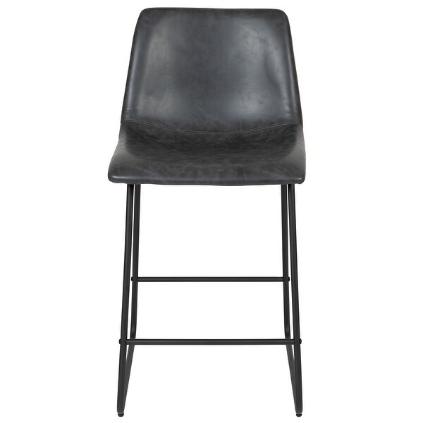 LeatherSoft Counter-height Stools (Set of 2)