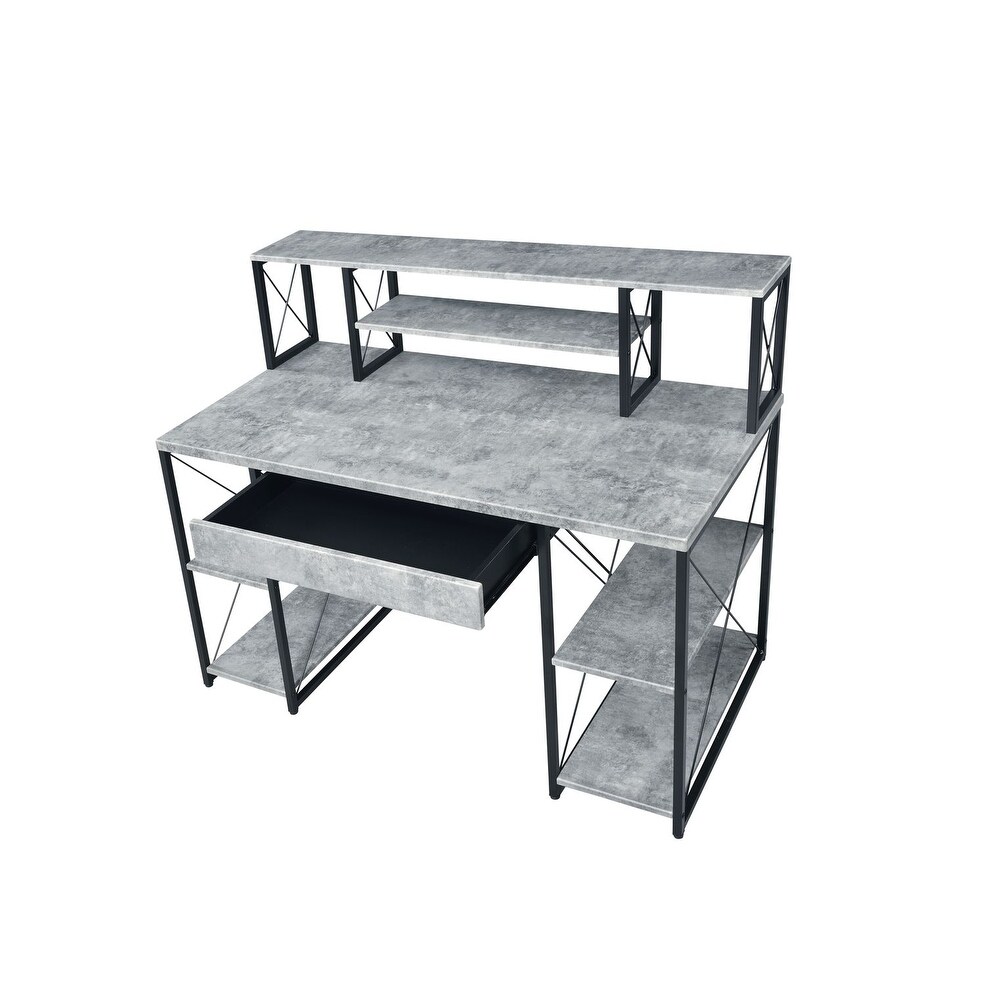 Desk  Faux Concrete   Black