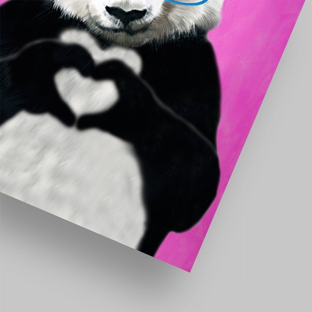 Americanflat Animal Modern Panda With Fingerheart Pink By Coco De Paris Poster