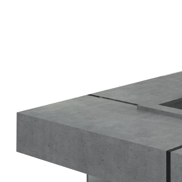 Cid 47 Inch Modern Floating Coffee Table， Dark Gray Faux Concrete Finish