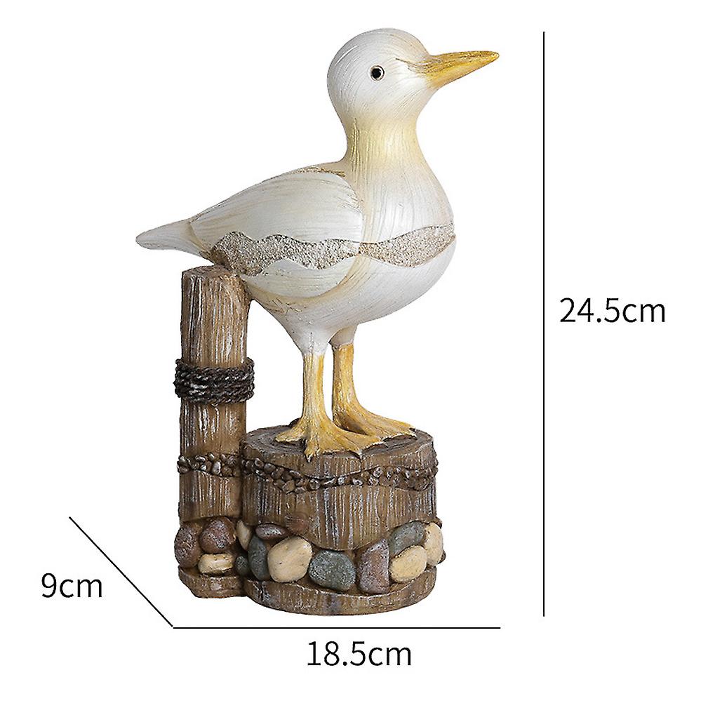 Seabird Tree Stump Garden Statues Sculptures Outdoor Ornament Crafts