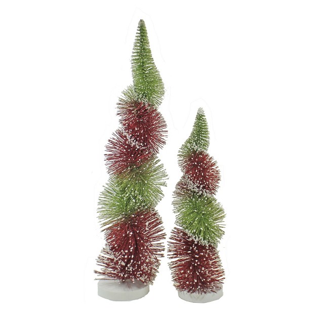 Christmas Swirl Red green Tree A amp B Floral Decorative Figurines