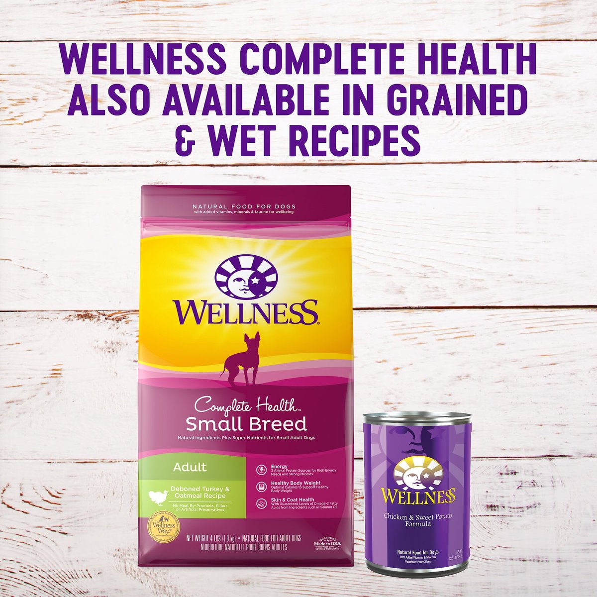 Wellness Grain-Free Complete Health Small Breed Adult Deboned Turkey， Chicken Meal and Salmon Meal Recipe Dry Dog Food