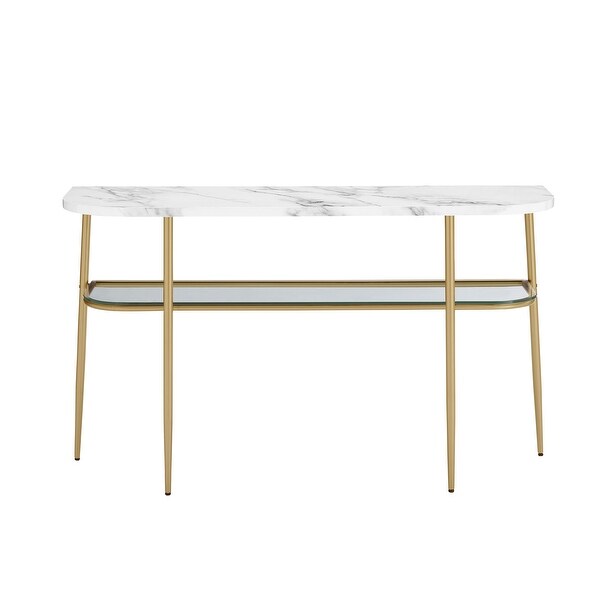 Middlebrook Designs Faux Marble and Glass Entry Table