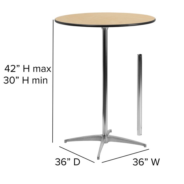 Round Wood Cocktail Table With And 42 quot Columns