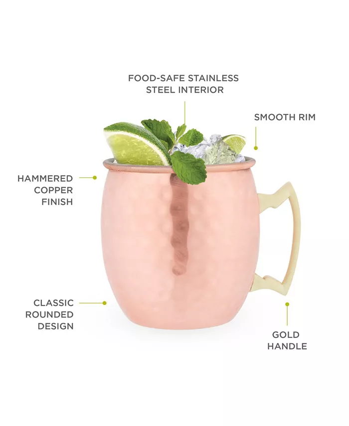 True Brands Hamme Moscow Mule Mugs 2 Piece 16 Oz